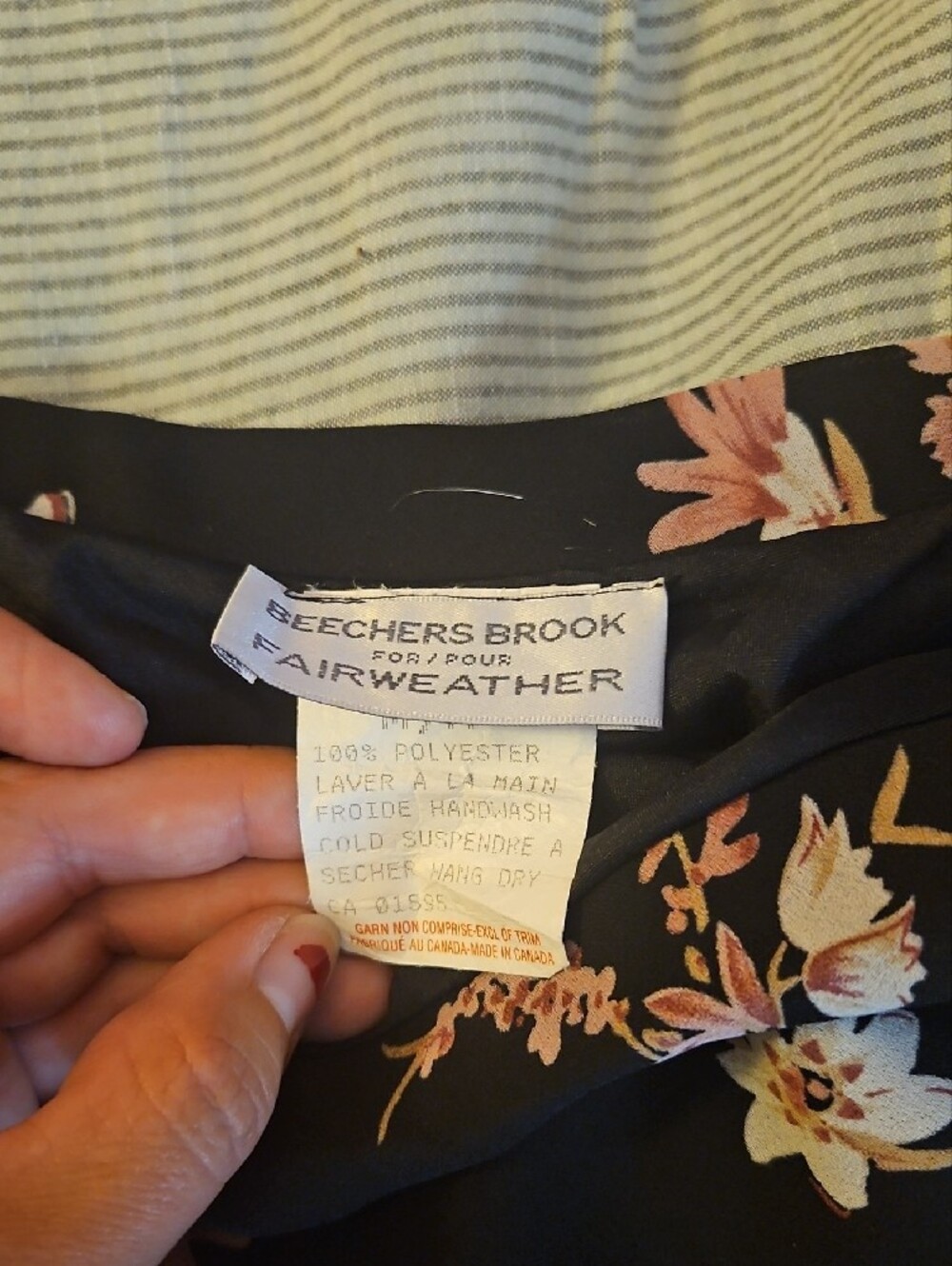 Black Floral A-Line Skirt with Pink Blooms - Women's - Picture 2 of 4